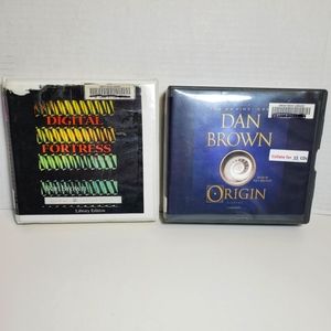 Lot of 2 Dan Brown Novels Digital Fortress and Origin on CDs Fiction Ex-Library